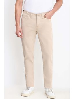 Allen Solly - Men Beige Solid Casual Trouser