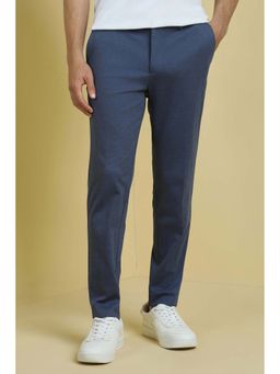Allen Solly - Men Blue Textured Casual Trouser