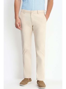 Allen Solly - Men Beige Textured Casual Trouser