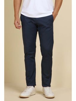 Allen Solly - Men Navy Blue Solid Casual Trouser