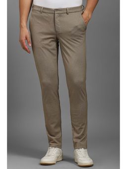Louis Philippe - Men Beige Textured Casual Trouser