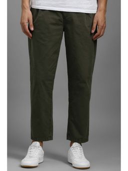 Louis Philippe - Men Green Solid Casual Trouser
