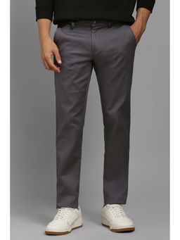 Louis Philippe - Men Grey Textured Casual Trouser