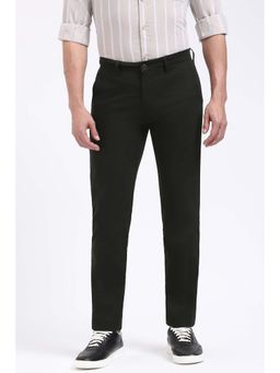 Peter England - Men Black Solid Casual Trouser