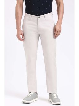 Peter England - Men Grey Solid Casual Trouser