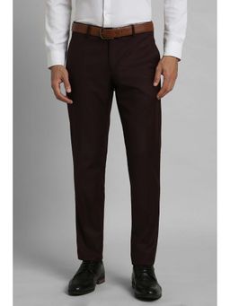 Simon Carter - Men Brown Textured Formal Trouser