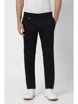 Van Heusen - Men Black Solid Casual Trouser