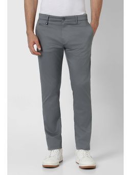 Van Heusen - Men Grey Solid Casual Trouser