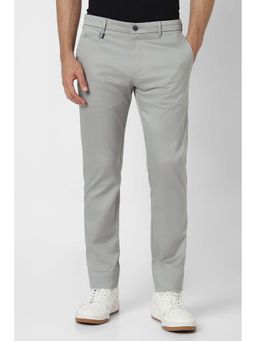 Van Heusen - Men Grey Solid Casual Trouser