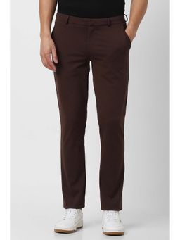 Van Heusen - Men Brown Solid Casual Trouser
