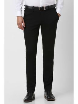 Van Heusen - Men Black Solid Formal Trouser