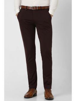 Van Heusen - Men Brown Solid Formal Trouser