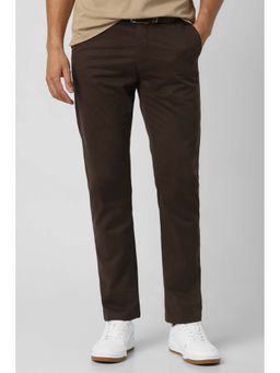 Van Heusen - Men Brown Solid Casual Trouser