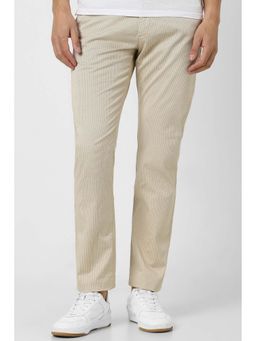 Van Heusen - Men Beige Printed Casual Trouser