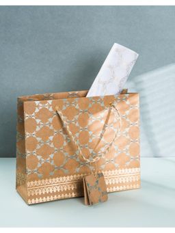 Fabindia - Brown Vrishti Printed Paper Gift Bag