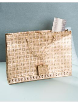 Fabindia - Brown Vrishti Printed Paper Gift Bag