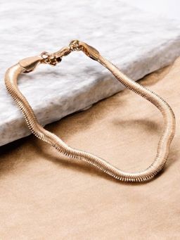 Fabula - Rose Gold Tone Snake Chain Fashion Anklet