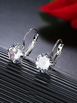 Fabula - Silver Plated Solitaire Ear Stud Earrings