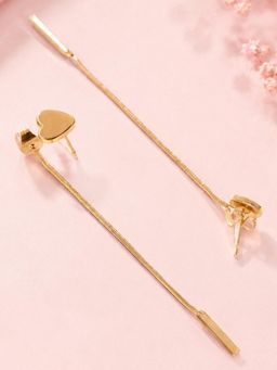 Fabula - Gold Two-In-One Heart Shape Drop Earrings
