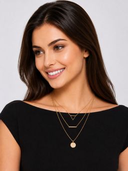 Fabula - Gold Tone Multi Layer Delicate Necklace