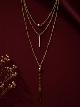 Fabula - Gold Multi Layered Multi-Strand Charm Fashion Necklace