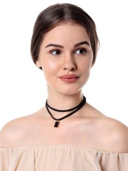 Fabula - Black Multi Layered Multi-Strand Fashion Necklace