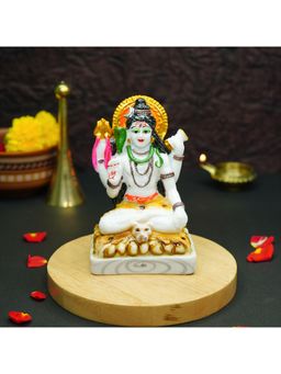 Ekhasa - Hand Painted Lord Shiva Idol for Home (5 Inch) Marble Dust Lord Siva Statue