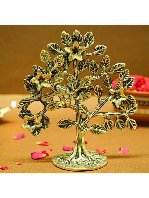 Ekhasa 100% Pure Brass Kalpavriksha Tree (6 Inch, 400 G) for Home Decor Living Room Puja