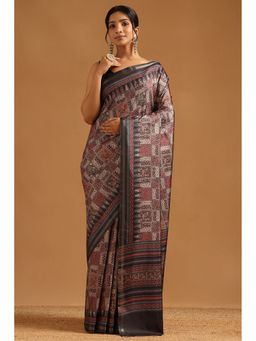 Soch - Grey Art Silk Ethnic Motifs Saree with Unstitched Blouse