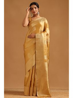 Soch - Gold Tissue Zari Woven Saree with Unstitched Blouse