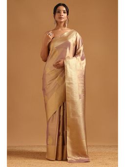 Soch - Light Purple Tissue Zari Woven Saree with Unstitched Blouse