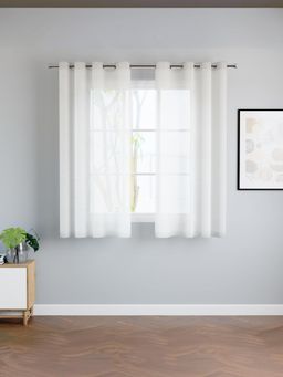 Encasa Homes - Linen Textured Cotton Linen Window Curtains(Pack of 2) 5 Feet