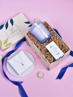 Gleevers - Arabian Wood Big Candle and Necklace Gift Box for Her (Set of 2)