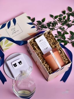 Gleevers - Rose Big Candle and Earring Gift Box for Her (Set of 2)