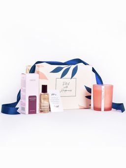 Gleevers - Rose Big Candle and Mystere Perfume Gift Box for Her (Set of 2)