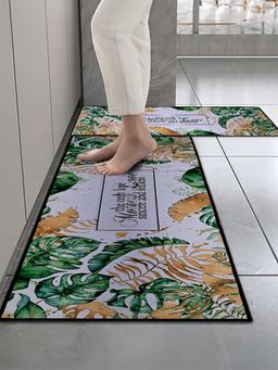 Cortina - Pack of 2 Rubber L Shaped Kitchen Mat - Green