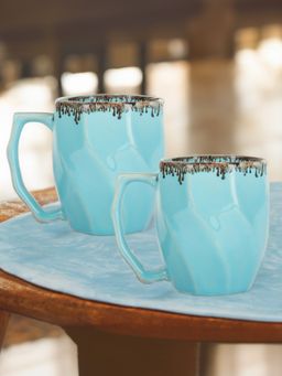 UMAI - Ceramic Designer Coffee Mugs (Pack of 2) Blue