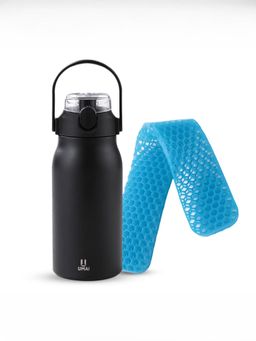 UMAI - Blue with Mouse Wrist Pad SS Insulated Sipper Bottle 1000 ml (Set of 2)