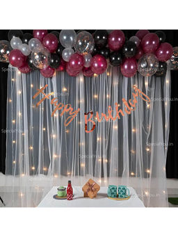 Special You - Maroon And Black Happy Birthday Decoration Kit