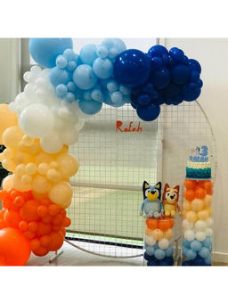 Special You - Balloon Decoration Kit With Blue, Orange, White & Peach Balloons