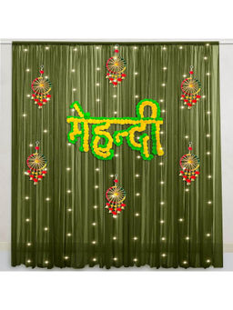 Special You - Mehendi Decor Items For Marriage With Green Chiffon, Mehendi Board Banner