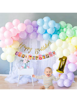 Special You - 1St Birthday Decor Kit With Pastel Balloons & Backdrop - 61 Pcs
