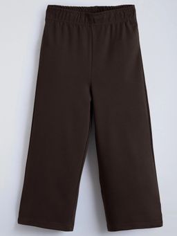Hopscotch - Brown Elasticated Relaxed Pants