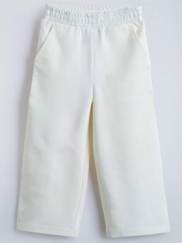 Hopscotch - Off White Solid Straight Fit Pants