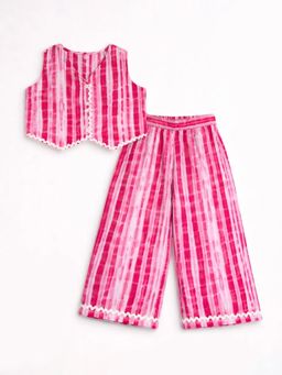 Hopscotch - Pink Printed Lace Co-Ord Set