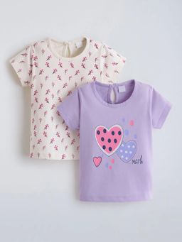 Hopscotch - Multi-Color Cotton Graphic T-Shirts (Pack Of 2)