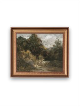 The Vintage Artistry - Moody Country Landscape Wall Art Painting
