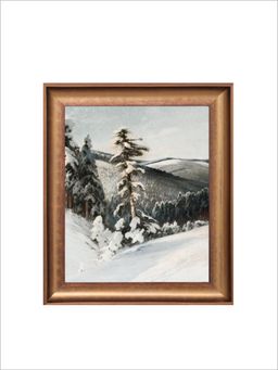 The Vintage Artistry - White & Grey Vintage Forest Landscape Wall Art