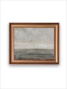 The Vintage Artistry - Grey Muted Seascape Wall Art