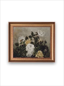 The Vintage Artistry - Still Life Of Roses Print Framed Wall Painting